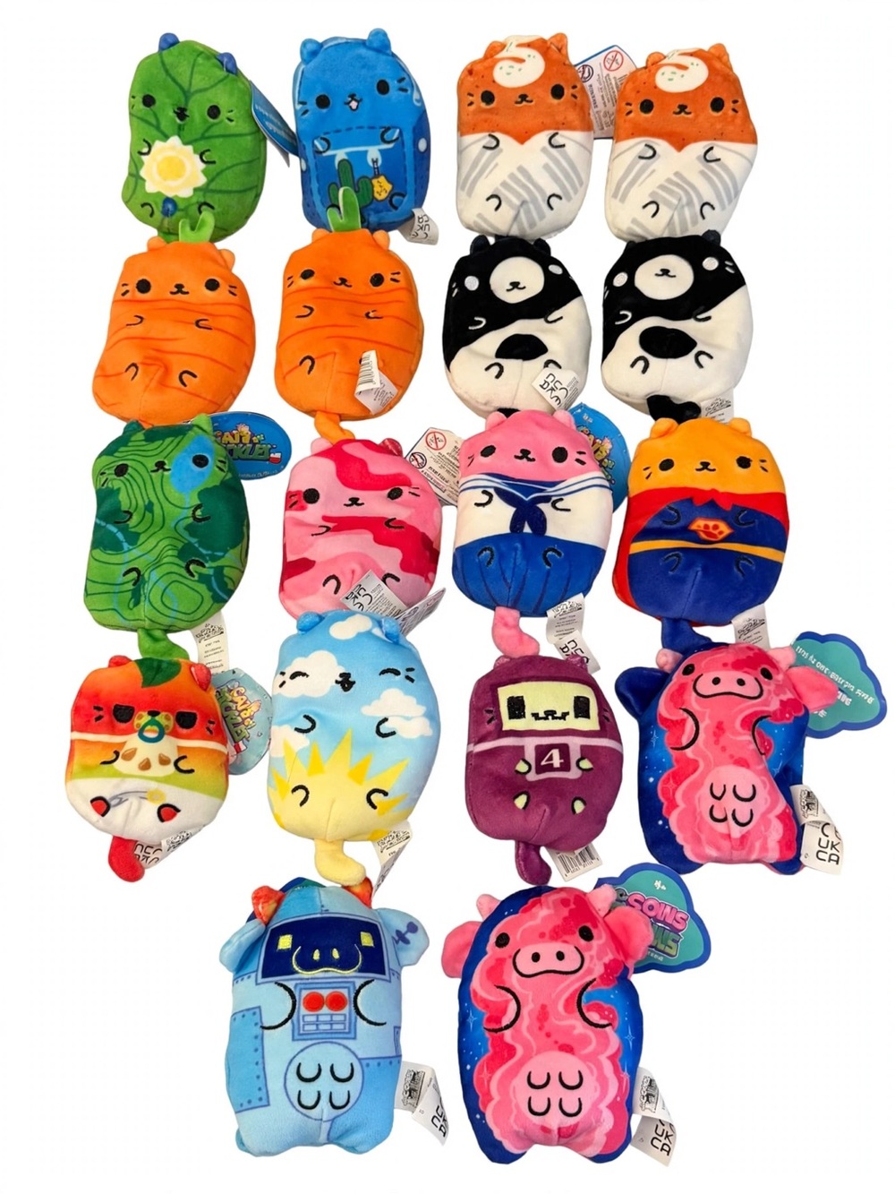 Cats vs Pickles, Cows vs Aliens, Mini 4”Plush Beanbag Lot of 18 some NWT